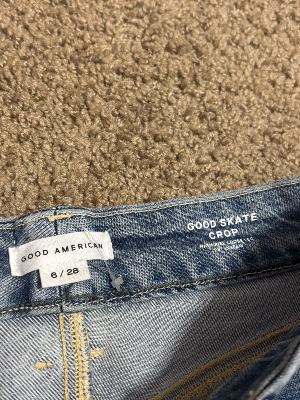 Good American Good Skate Crop High Rise Jeans Size 6 - Picture 3 of 5